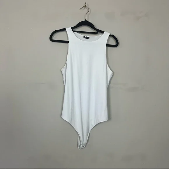 EXPRESS BODY CONTOUR COMPRESSION HIGH NECK BODYSUIT SIZE MEDIUM IN WHITE - Picture 16 of 16